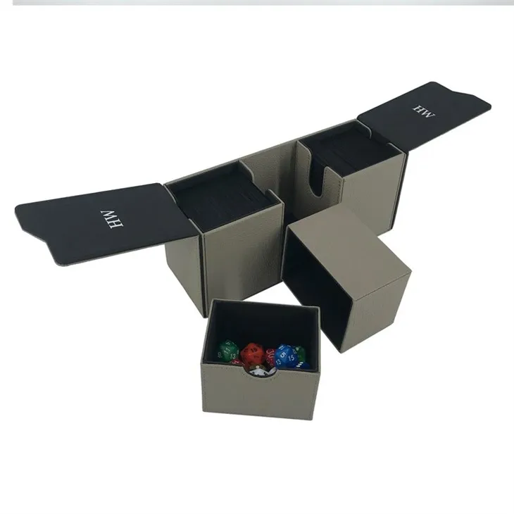 Grey Leather PU Deck Box 3